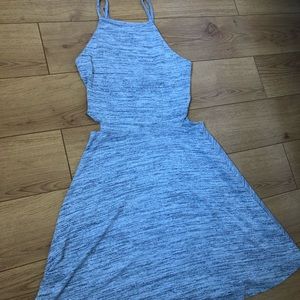 Grey cutout skater dress